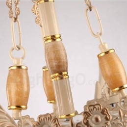 11 Light Mediterranean Style Integrated Metal Chandelier with Glass Shade