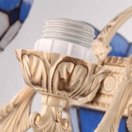 11 Light Mediterranean Style Integrated Metal Chandelier with Glass Shade