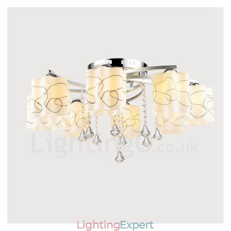 8 Light Modern Contemporary Integrated Chandelier