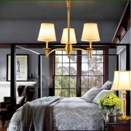3 Light Rustic Lodge Integrated Metal Copper Chandelier