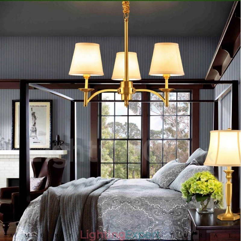 3 Light Rustic Lodge Integrated Metal Copper Chandelier