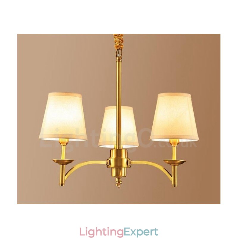3 Light Rustic Lodge Integrated Metal Copper Chandelier