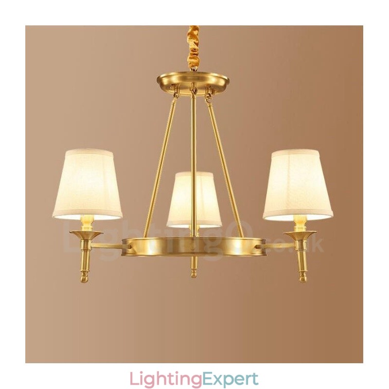 3 Light Rustic Lodge Integrated Metal Copper Chandelier