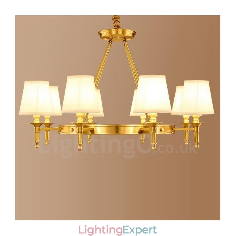 8 Light Rustic Lodge Integrated Metal Chandelier