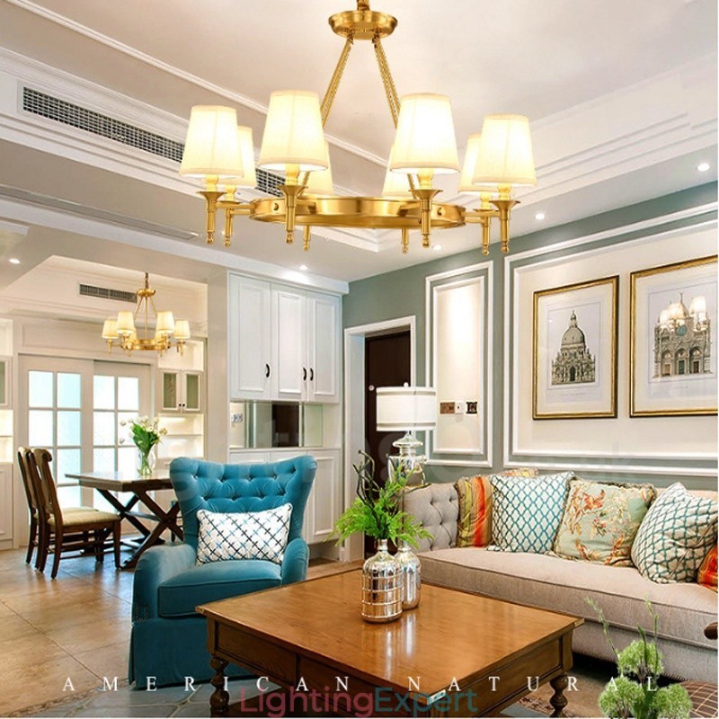 8 Light Rustic Lodge Integrated Metal Chandelier