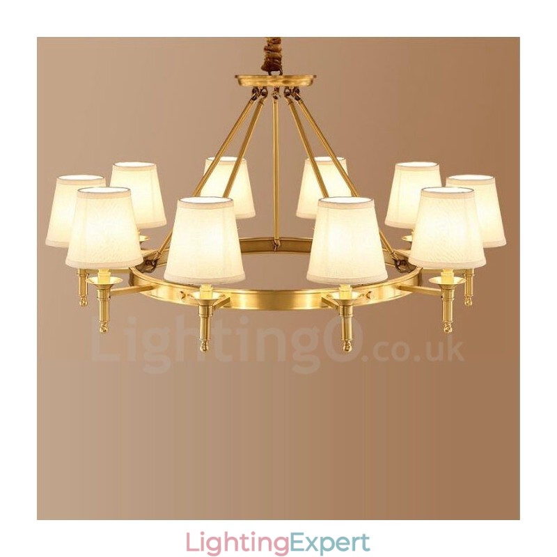 10 Light Rustic Lodge Integrated Metal Chandelier