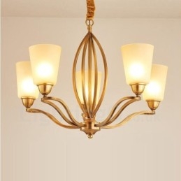 5 Light Rustic Lodge Integrated Metal Chandelier