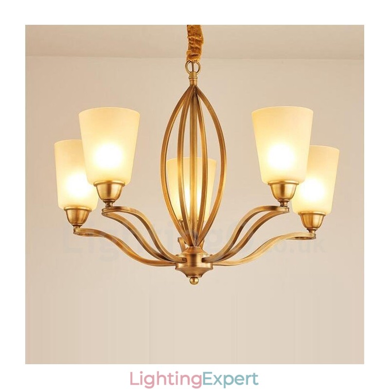 5 Light Rustic Lodge Integrated Metal Chandelier