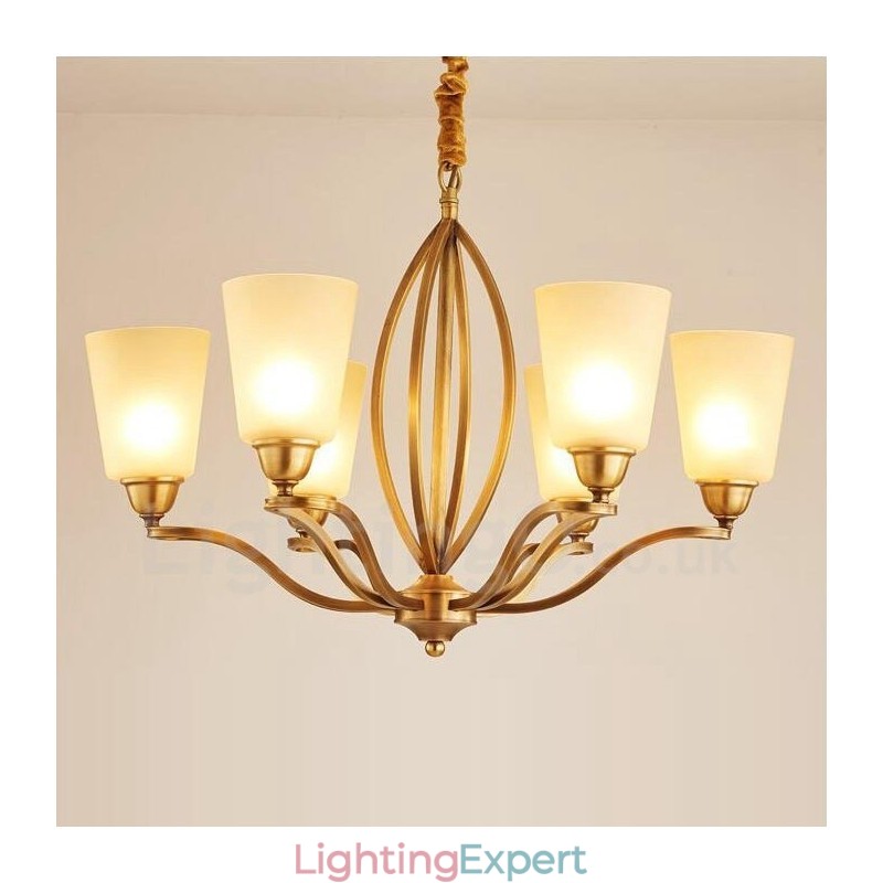 6 Light Rustic Lodge Integrated Metal Chandelier