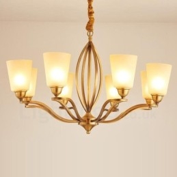 8 Light Rustic Lodge Integrated Metal Chandelier