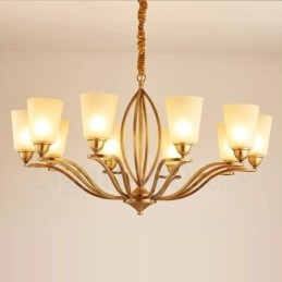 10 Light Rustic Lodge Integrated Metal Chandelier