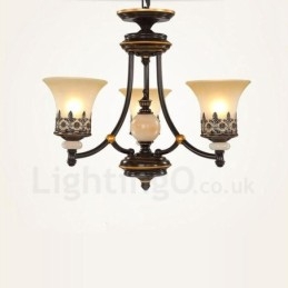 3 Light Traditional Classic Integrated Metal Chandelier