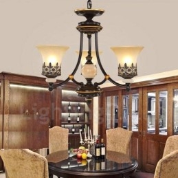 3 Light Traditional Classic Integrated Metal Chandelier