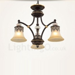 3 Light Traditional Classic Integrated Metal Chandelier