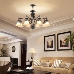 8 Light Traditional Classic Integrated Metal Chandelier