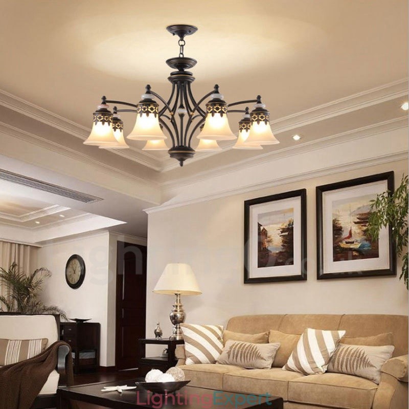 8 Light Traditional Classic Integrated Metal Chandelier