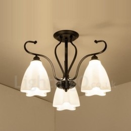 3 Light Rustic Lodge Integrated Chandelier