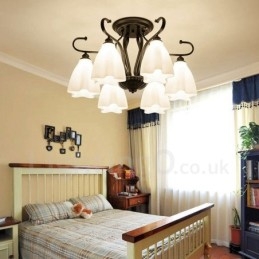 6 Light Rustic Lodge Integrated Chandelier