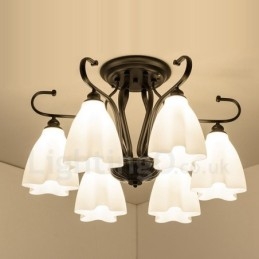 6 Light Rustic Lodge Integrated Chandelier