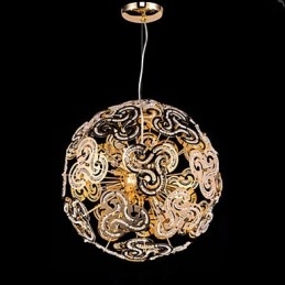 Simple Modern Chandelier Crystal Ball Globe Pendant Light