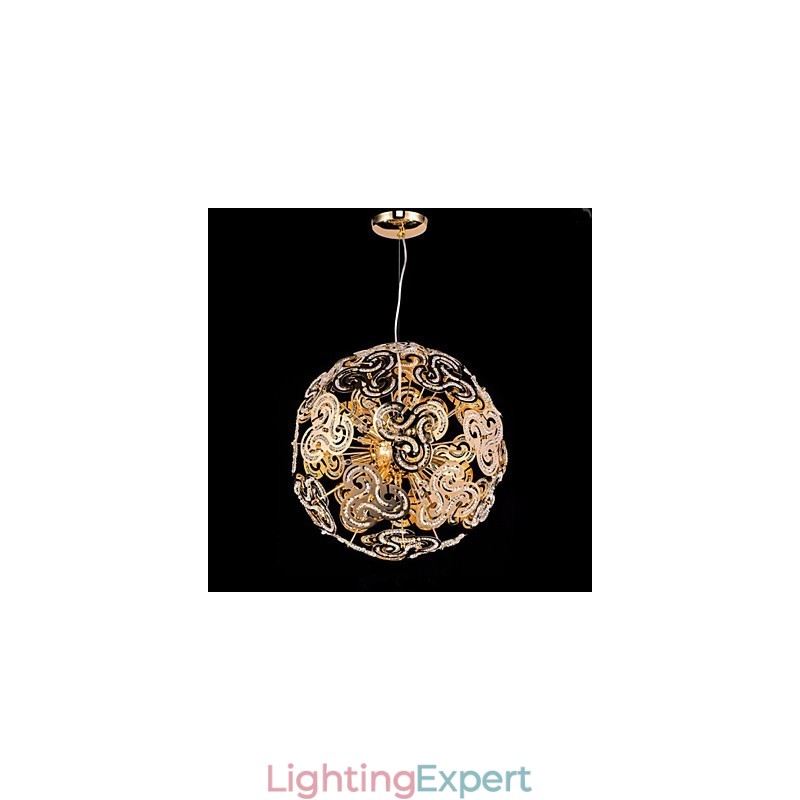 Simple Modern Chandelier Crystal Ball Globe Pendant Light