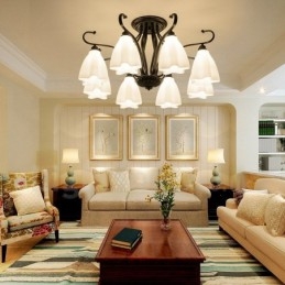 8 Light Rustic Lodge Integrated Chandelier