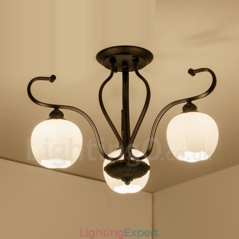 3 Light Rustic Lodge Integrated Chandelier