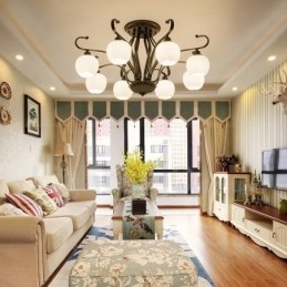 8 Light Rustic Lodge Integrated Chandelier