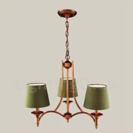 3 Light Rustic Lodge Integrated Metal Chandelier