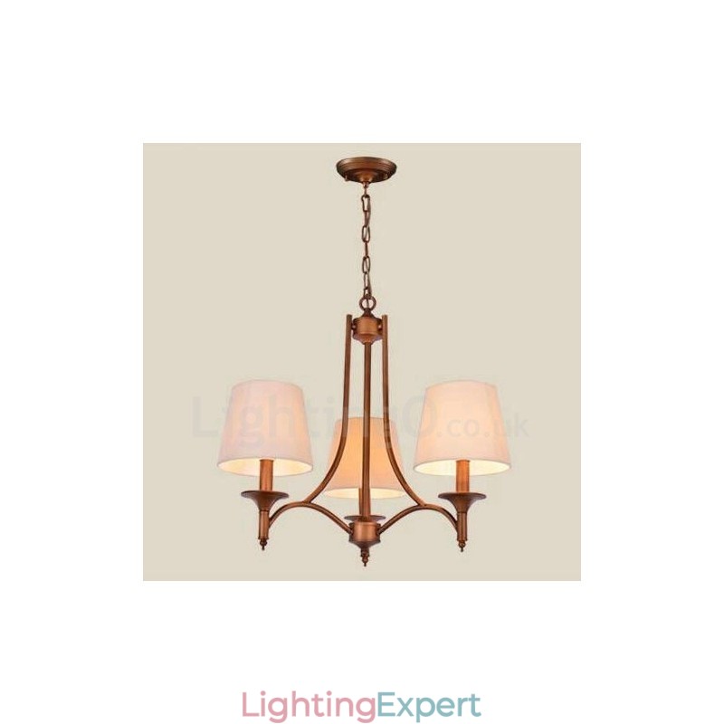 3 Light Rustic Lodge Integrated Metal Chandelier