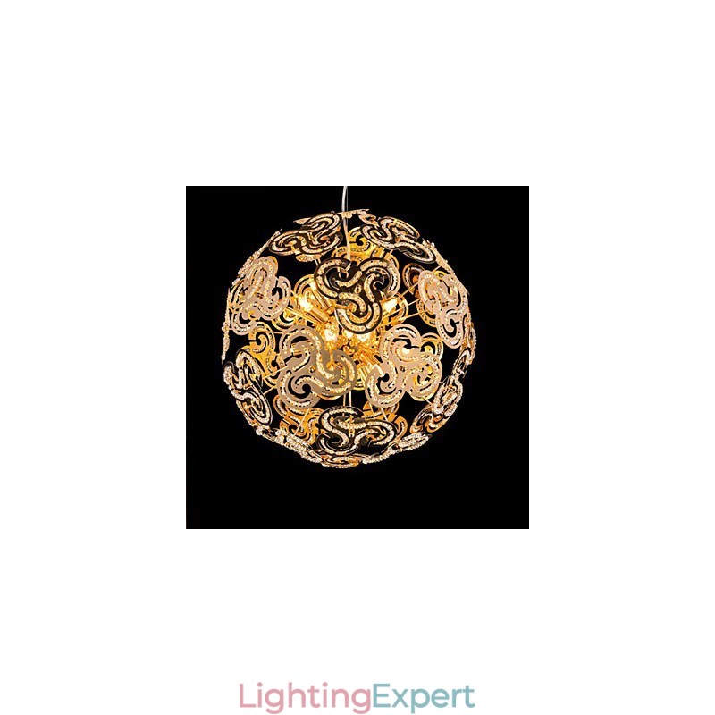 Simple Modern Chandelier Crystal Ball Globe Pendant Light