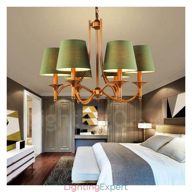 6 Light Rustic Lodge Integrated Metal Chandelier