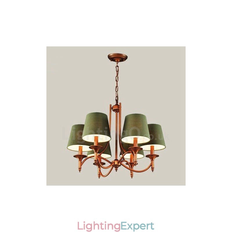6 Light Rustic Lodge Integrated Metal Chandelier