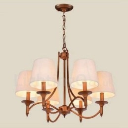 6 Light Rustic Lodge Integrated Metal Chandelier