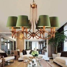 8 Light Rustic Lodge Integrated Metal Chandelier