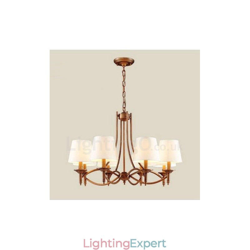 8 Light Rustic Lodge Integrated Metal Chandelier