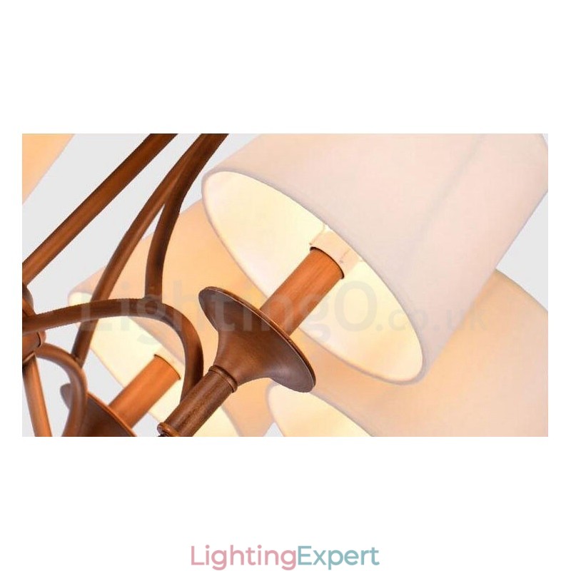 8 Light Rustic Lodge Integrated Metal Chandelier