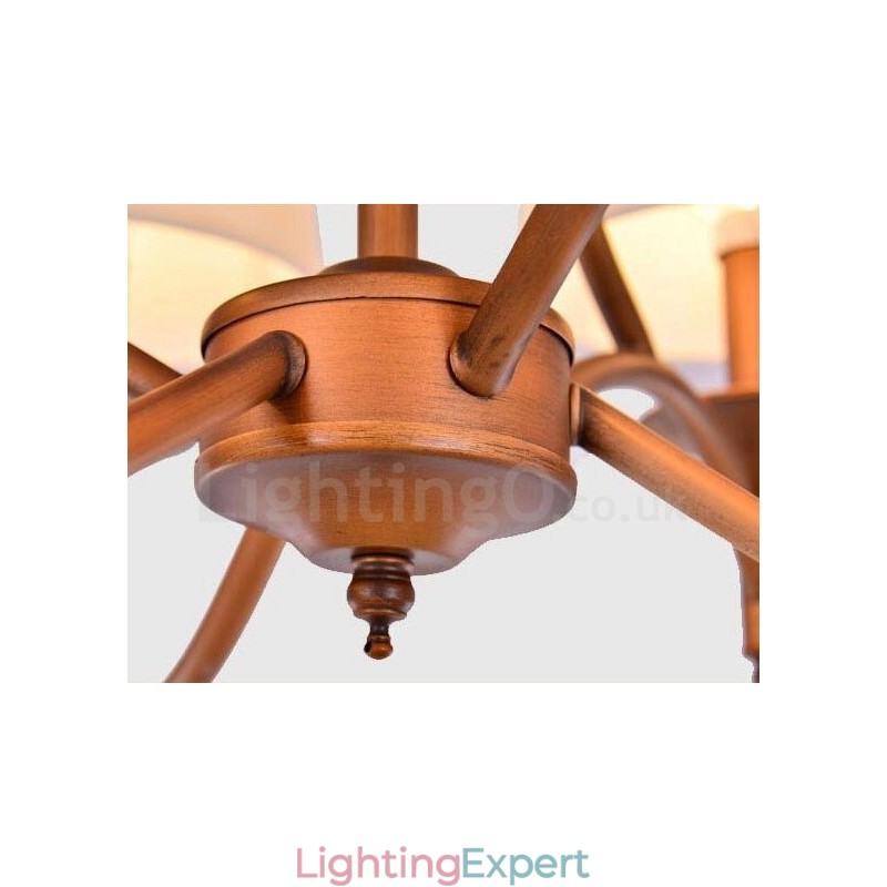 8 Light Rustic Lodge Integrated Metal Chandelier