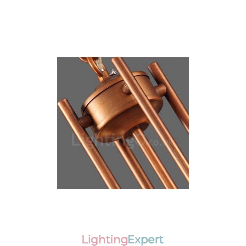 8 Light Rustic Lodge Integrated Metal Chandelier