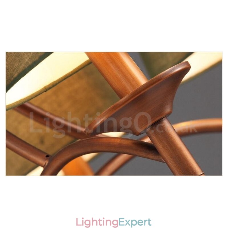 8 Light Rustic Lodge Integrated Metal Chandelier