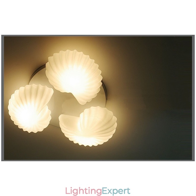 3 Light Traditional Classic Integrated Chandelier with Glass Shade