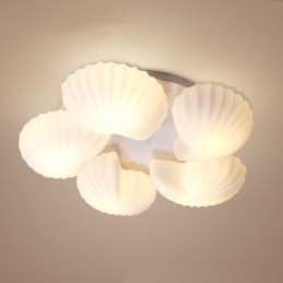 Conch 5 Light Traditional Classic Integrated Chandelier with Glass Shade