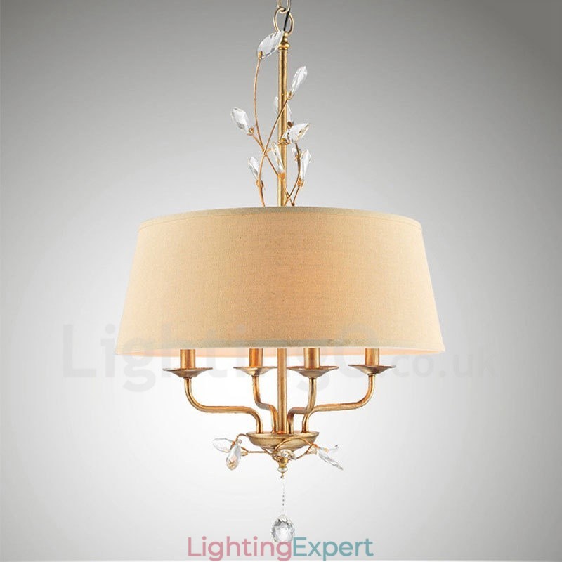 4 Light Rustic Lodge Integrated Metal Chandelier