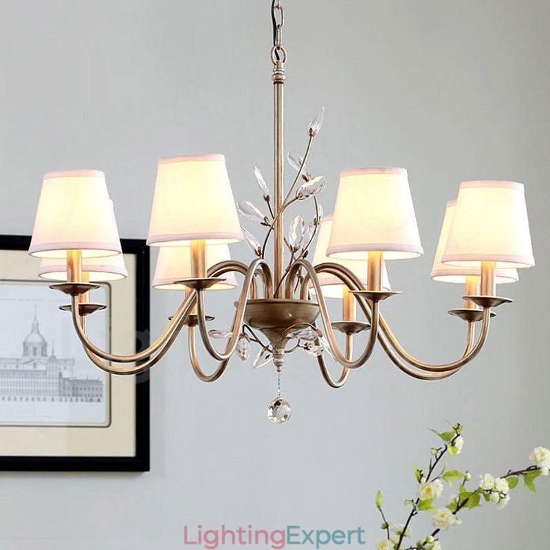 8 Light Rustic Lodge Integrated Metal Chandelier