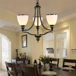 3 Light Rustic Lodge Integrated Metal Chandelier