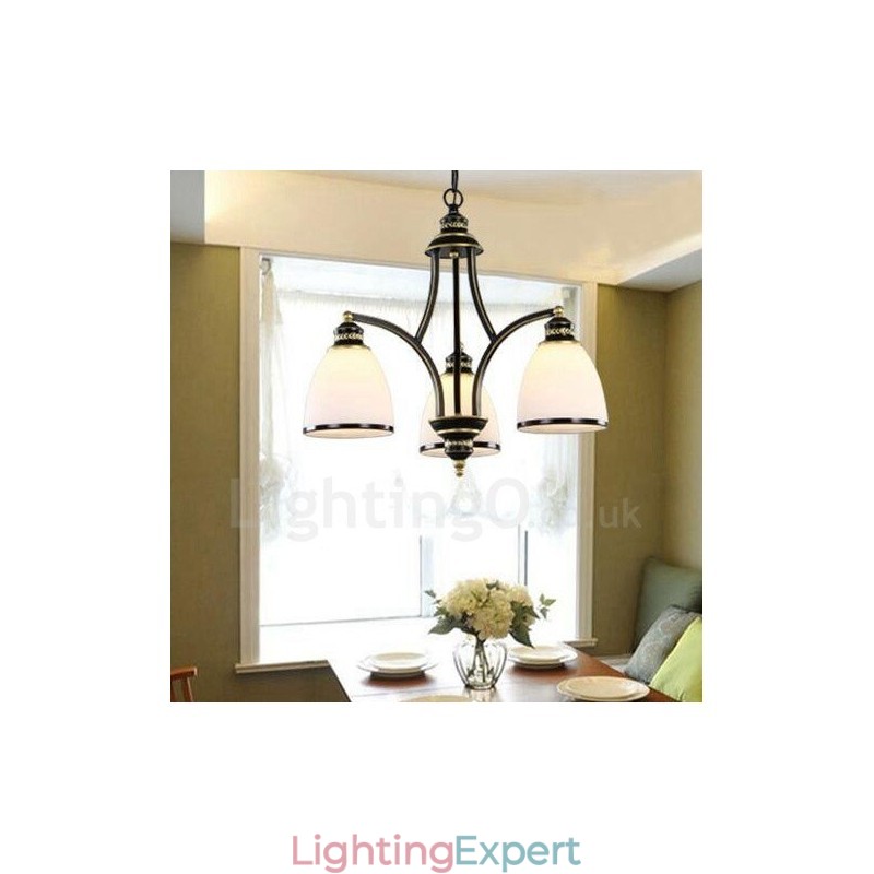 3 Light Rustic Lodge Integrated Metal Chandelier