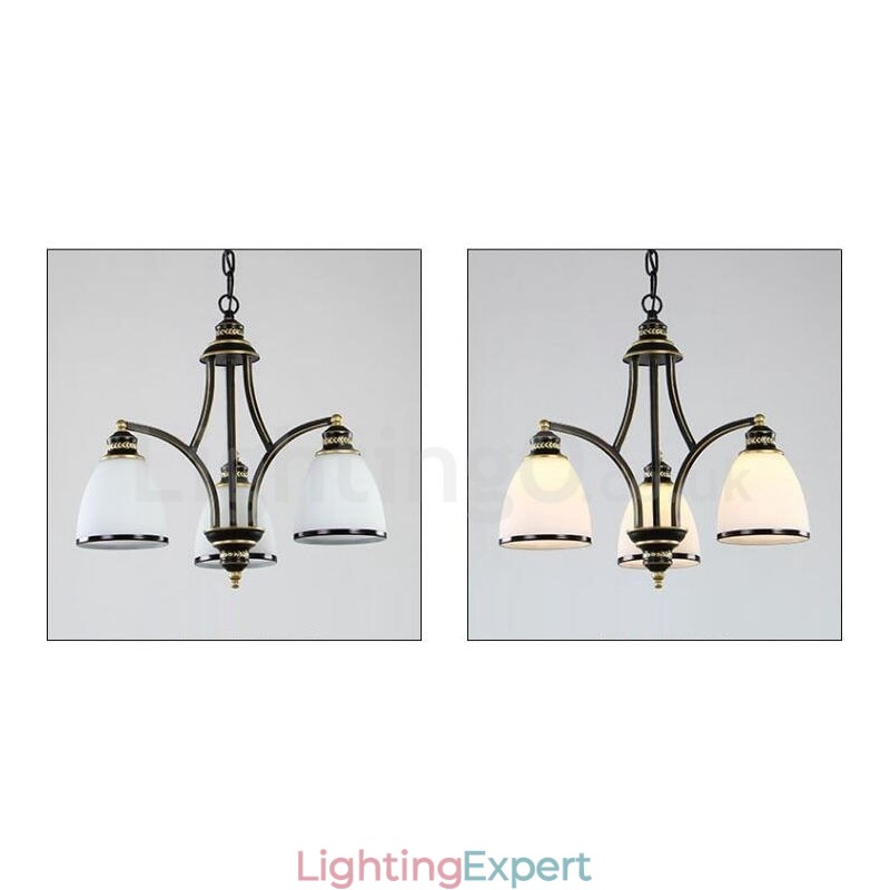 3 Light Rustic Lodge Integrated Metal Chandelier