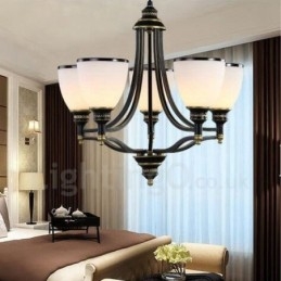 5 Light Rustic Lodge Integrated Metal Chandelier