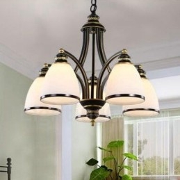 5 Light Rustic Lodge Integrated Metal Chandelier