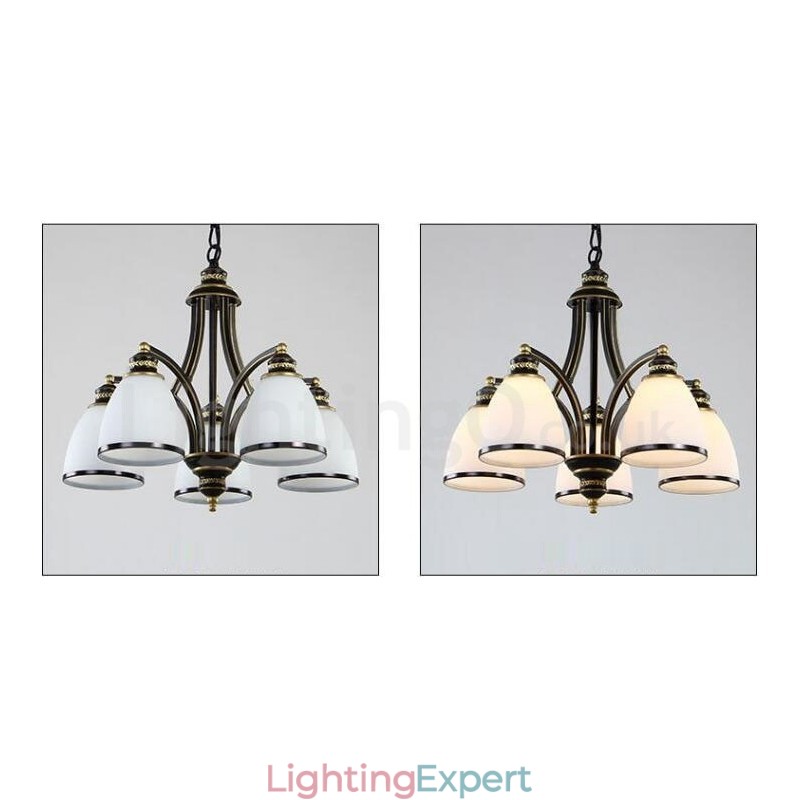 5 Light Rustic Lodge Integrated Metal Chandelier